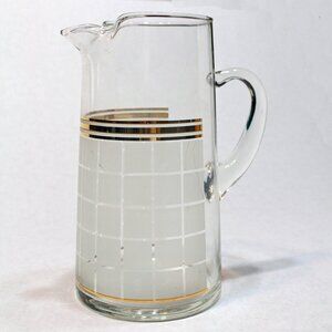 Bill Blass Mid Century Vintage Glass Pitcher